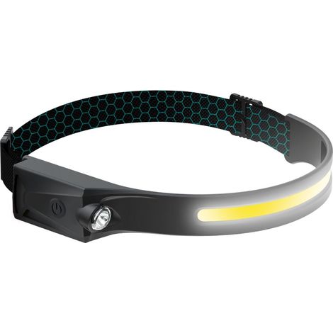 Lampe de poche LED COB frontale réglable 3xAAA (5W 300lm) IP65 et portée 50m couleur noire