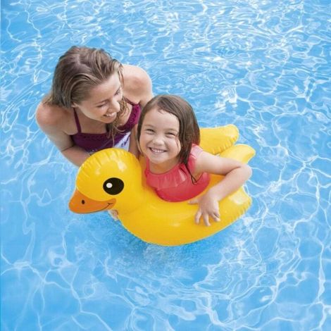 Bouée de natation enfant 62x57cm – Vinyle résistant sans phtalates – Anneau flottant néon pour enfants de 3 à 6 ans