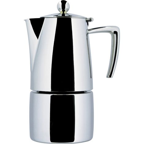 Cafetière expresso Slancio, polie, compatible induction, acier inoxydable 18/10, 1 tasse