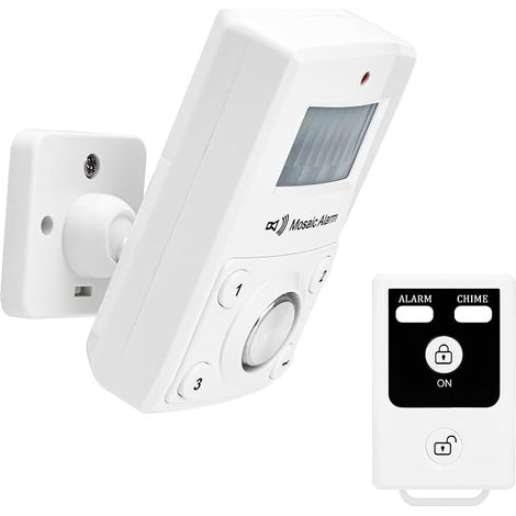 Détecteur de Mouvement Infrarouge avec Alarme Puissante 135dB et Télécommande pour Garage, Abri de Jardin et Maison - Sirène Portative à Clavier, Alimentation sans Fil par Pile ou USB (1/5)