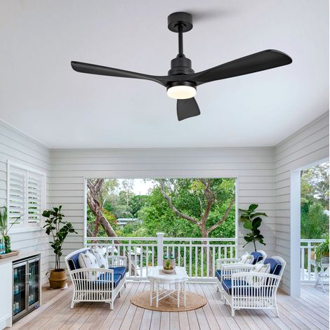 Ventilatore da soffitto con luce LED 132 cm, 6 velocità, nero HAVRYA (1/5)