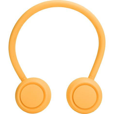 Ventilateur de cou suspendu sans ventilateur, rechargeable USB, silencieux, pour sport, maison, école, extérieur, jaune, 2000mAh (1/5)