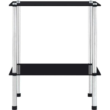 Maison Exclusive - Scaffale a 2 Livelli Nero 40x40x47cm in Vetro Temperato (1/5)