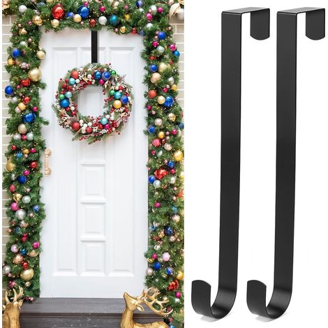 Weihnachtskranzhaken, 30,5 cm, für die Haustür, Metall, ideal für Hochzeiten, Kränze oder als Heimdekoration (2 Stück)