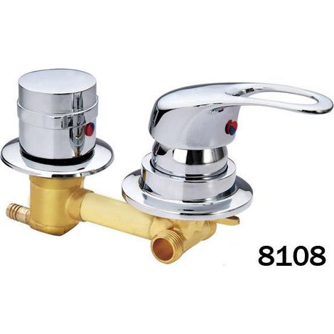 Miscelatore doccia SY-8108, barra miscelatrice doccia, rubinetto doccia a parete cromato, ottone (1/3)