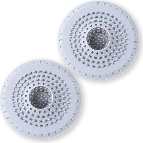 2Pcs Attrape Cheveux Douche en Silicone - Filtre Evier Cuisine et Filtre Douche Anti-Bouchage - Salle de Bain Accessoire Universel pour Baignoire