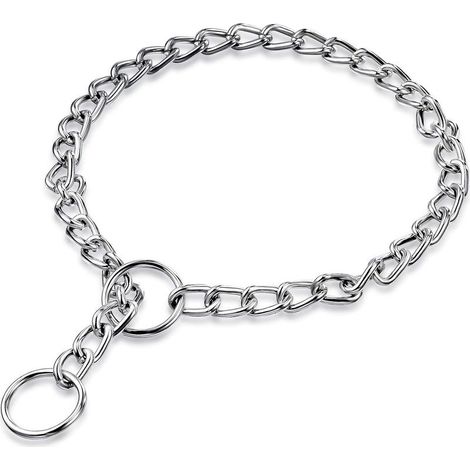 Metal Dog Collar, Chain Dog Collar, Steel Dog Choker Collar, Anti-Slip Choker Collar for Walking and Training Pets, 3 mm x 55 cm (1/4)