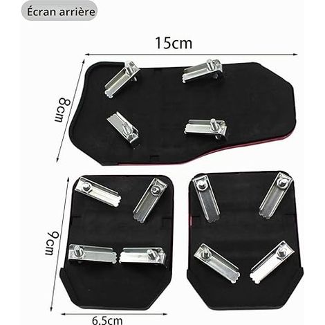 Universal Pédales De Voiture,Antiderapant Pédales D'accélérateur De Frein D'embrayage Repose-Pieds Kit,Pédale D'accélérateur de Voiture,Transmission Manuelle De Voiture Pédale,Pédales de Pied,Rouge (1/3)
