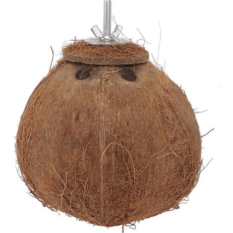 Nid d'oiseau en coquille de noix de coco (1 pièce) - Jouet pour perroquet à mâcher (1/4)