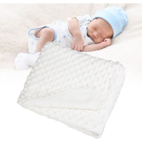 Babydecke, leicht und warm, superweich und flauschig für Neugeborene, weiß. (1/5)
