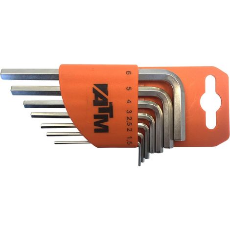 Set di chiavi a brugola ATM 7 pezzi (SW 1,5-6) con misure da 1,5 a 6 mm