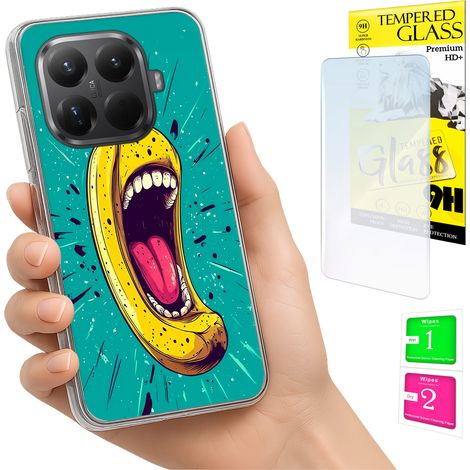Funda para Xiaomi 15T Pro Photo Case Back Graphics Banana + cristal 9H (1/5)
