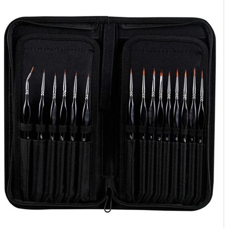 Lot de 15 pinceaux pour artistes, pinceaux en nylon pour peinture aquarelle et acrylique (1/5)