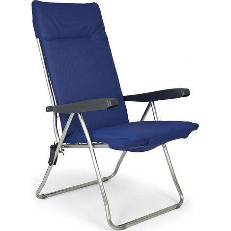 Marvin Sdraio da Giardino in Alluminio Reclinabile in 5 Posizioni Hawai, Poltrona Sedia Sdraio con Cuscino Imbottito 4cm Impermeabile e Braccioli per Interno o Esterno (1/4)