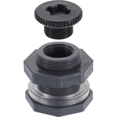 Raccord De Traverse avec Bouchon, Connecteur De Réservoir d'eau 3/4" NPT pour Adaptateur De Tuyau D'Arrosage Réservoirs Aquariums, Gris (1/5)
