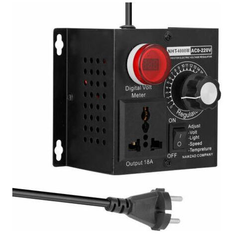 BUNTHAUS 220V 4000W Compact Controller Variable Tension Vitesse Portable Temperature Lumiere Tension Adjuatable Dimmer