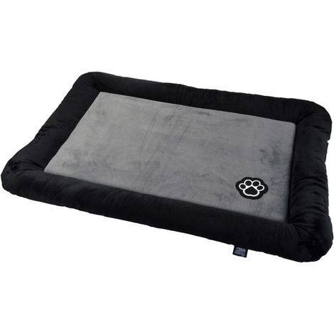 Coussin rectangle en velours - Gris et noir - L 90 x l 60 cm - Gamme Patchy - Livraison gratuite (1/5)
