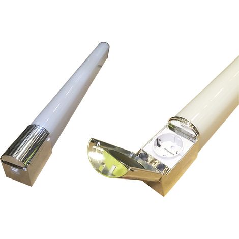APLIQUE DE BAÑO CON TOMA DE CORRIENTE SCHUCKO 15W 4000K IP44 PLATA