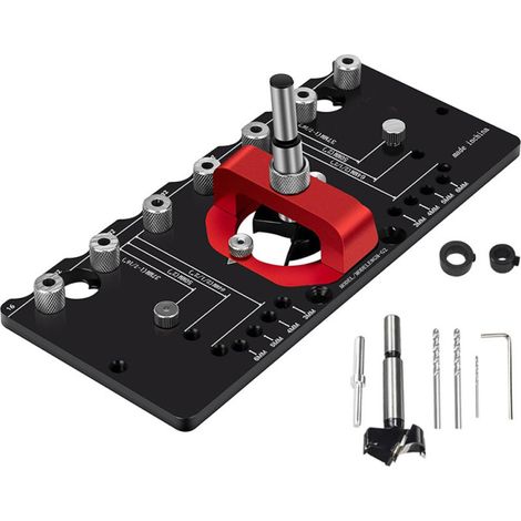 Positionneur poinçon charnière 35 mm – Alliage alu – Gabarit meuble – Perçage porte – Outils bois maison