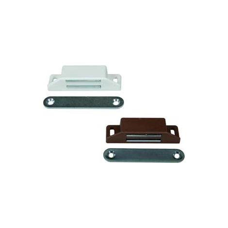 CRICCHETTO MAGNETICO RETTANGOLARE GRANDE- - mm.65x20x15h., in plastica bianca - 50 pezzi