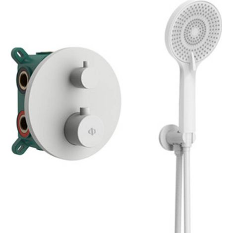 Conjunto Empotrar 2/3 Fun. Termostatico Round Blanco - GME