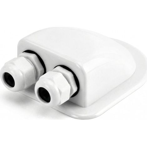 1PCS Passe-Toit IP68 Presse-étoupe Solaire étanche boîtier d'entrée de câble Double résistant aux intempéries, Caravane et Bateau Passe câble en ABS, Blanc (1/5)