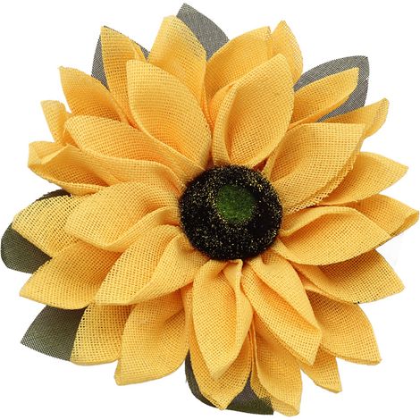 Runder künstlicher gelber Sonnenblumenkranz für die Haustür, 40 cm (15,7 Zoll) – ideal für Fenster, Partys und als Dekoration. (1/5)