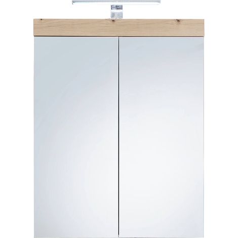 Armoire de toilette moderne coloris chêne Nataelle