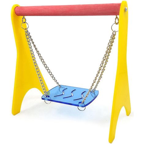 Jouet en acrylique pour poussins suspendus, avec chaînette, support pour cage. (1/4)