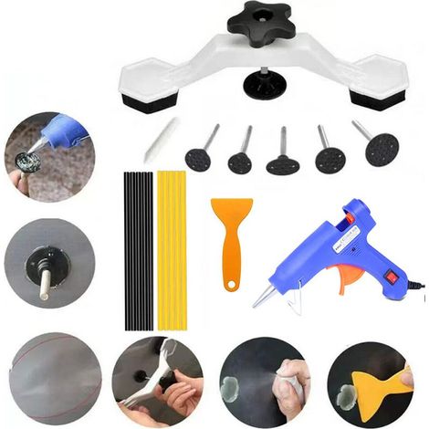 Kit Debosselage sans Peinture,Réparation Dent De Paintless,Carrosserie Outils Kits Extracteur Automotive Paintless Corps Dent Réparation De Voiture Retrait Kits (1/5)