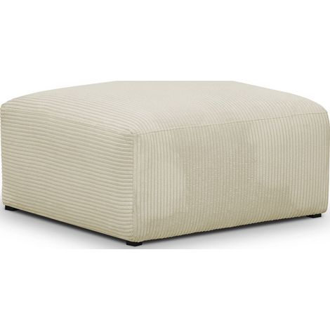 Pouf / repose-pieds modulable en velours côtelé beige - Modulo (1/4)