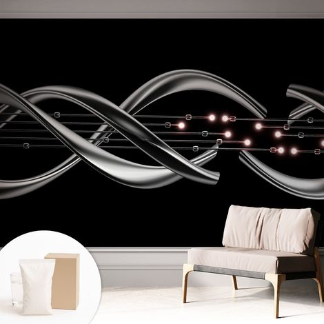 Papier peint intissé mural classique avec imprimé motifs décoratifs design élégant non‑tissé Motif tressé 312x219 cm (1/5)