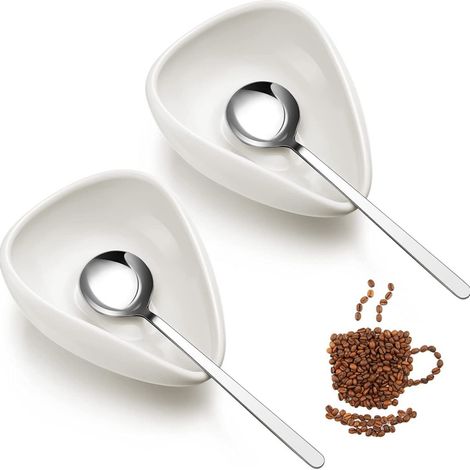 Lot De 2 Cuillères À Café Réutilisables Avec Support Pour Grains De Café Et Plateau De Mesure (1/5)
