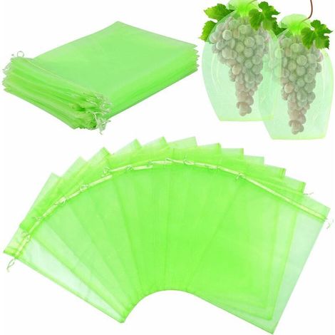100 Pieces Fruit Protection Bags 20x30cm, Insect Netting, Garden Protection Netting, Bird Netting for Protecting Fruits and Plants (1/5)