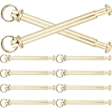 Kit de Réparation 10 Ensembles de Rivets à Tige Métallique Résistants pour Ventilateur Pliable en Acier Inoxydable Or et Écrous, Accessoires Solide pour Éventail Portatif (1/5)