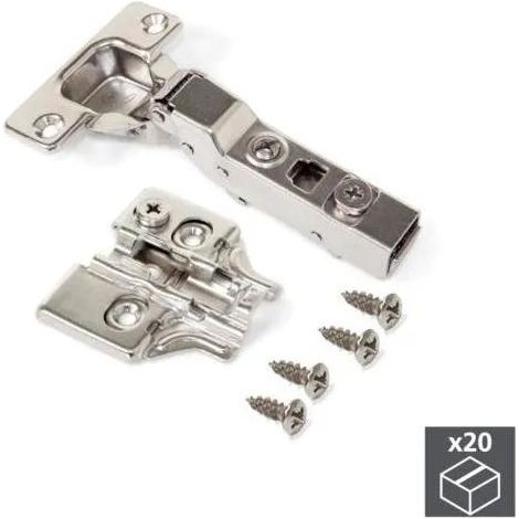 Emuca X91N bisagras codo niqueladas pack de 20