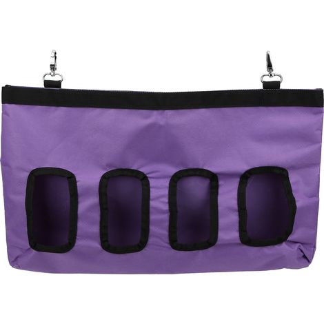 Sac d'alimentation grande capacité pour lapin, distributeur de foin suspendu pour petits animaux, 46x4x28cm/18.1x11.0x1.6in, violet (1/5)