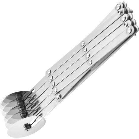 Coupe-pizza multi-roues, réglable, 3/5/7 lames, rouleau à pâte pour des tranches régulières, coupe-pizza extensible, coupe-pâte à biscuits, séparateur (1/5)