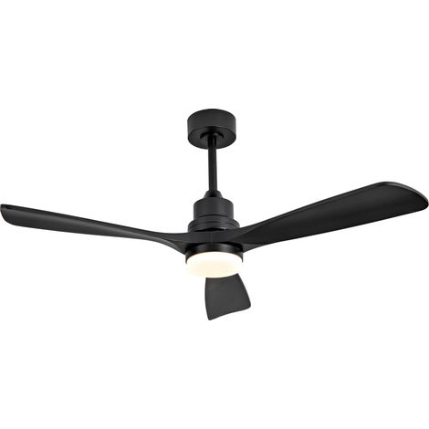 Ventilateur de plafond 52 pouces noir avec lumière LED, télécommande, 6 vitesses, minuterie, rotation réversible et moteur silencieux - CHICFURN (1/5)