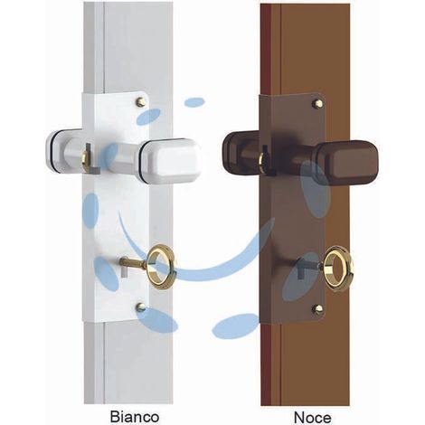 KIT CHIUSURA A CHIAVE CON DOGA PER PORTE A SOFFIETTO NOCE