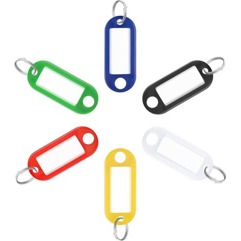 (20 Stück) Beschreibbare Schlüsselanhänger, bunte Schlüsselanhänger, Etiketten, handgeschriebene ID-Tags, Gepäckanhänger, zufällige Farbe FLITI (1/4)