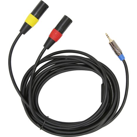 Câble Audio 3.5mm Jack Mâle vers Double XLR Mâle 3m pour Enregistrement Studio Mixage (1/5)