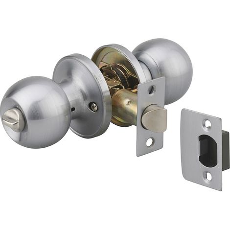 Serratura tubolare con chiave e chiusura WC, cromo opaco, asse regolabile 60/70 mm, 3 chiavi – THIRARD (1/2)