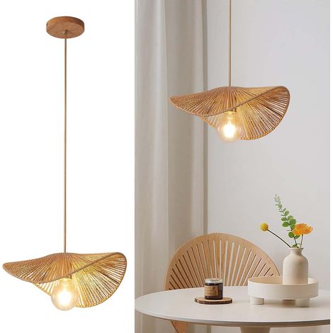 Lot de 2 suspensions bohème modernes fait main, lampes pendantes décoratives style naturel pour chambre, salon, salle à manger (1/5)