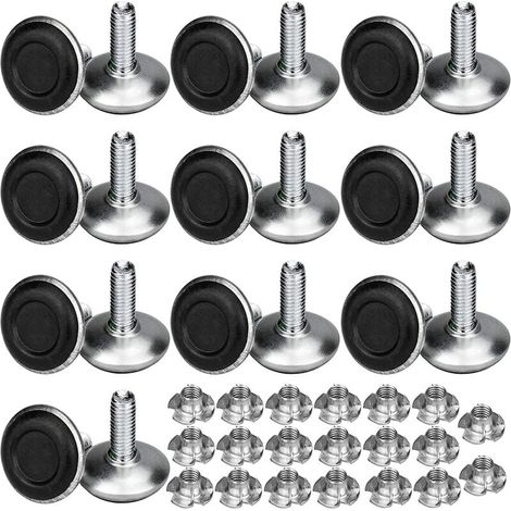20 Stück Möbelfüße Verstellbare Metall Möbelbeine M8x20mm Nivellierfüße für Tisch mit Einschlagmuttern (1/5)