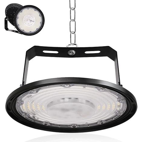 200W Industrial LED Floodlight, 20000LM High Bay Spot Light Workshop Lighting, Cool White 6500K IP65 Waterproof UFO Ceiling Light LED Interior Chandelier for Warehouse, Factory, Hall, Gym (1/5)