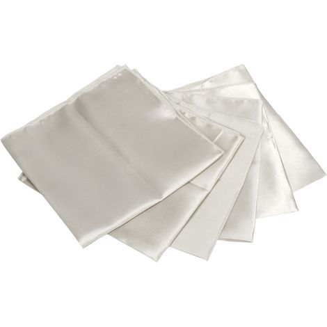 24 nappes en satin 17x17 pouces - Douces et lumineuses pour événements spéciaux - Lot de 24 - Couleur blanc éclatant (1/5)