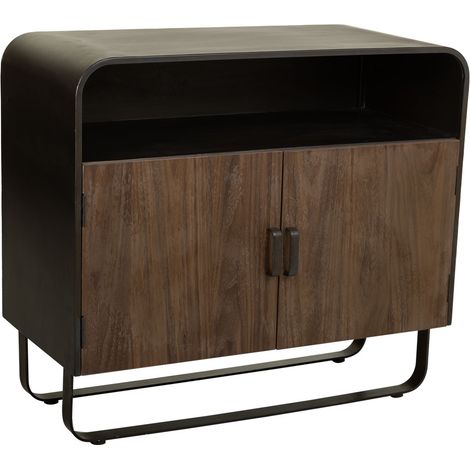 Aparador de madera y metal negro 90x44x80.5h cm