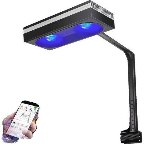 Lumière LED pour aquarium, spectre complet, design à clip, 1 lampe avec kit de bras, Prise EU (1/2)