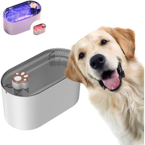 Trinkbrunnen für Hunde, ultraleiser Trinkbrunnen für Katzen (3 Liter), Hundenapf, Trinkbrunnen für Katzen im Innenbereich, Wasserspender für Hunde mit LED-Beleuchtung, inklusive 1 Filter (1/5)